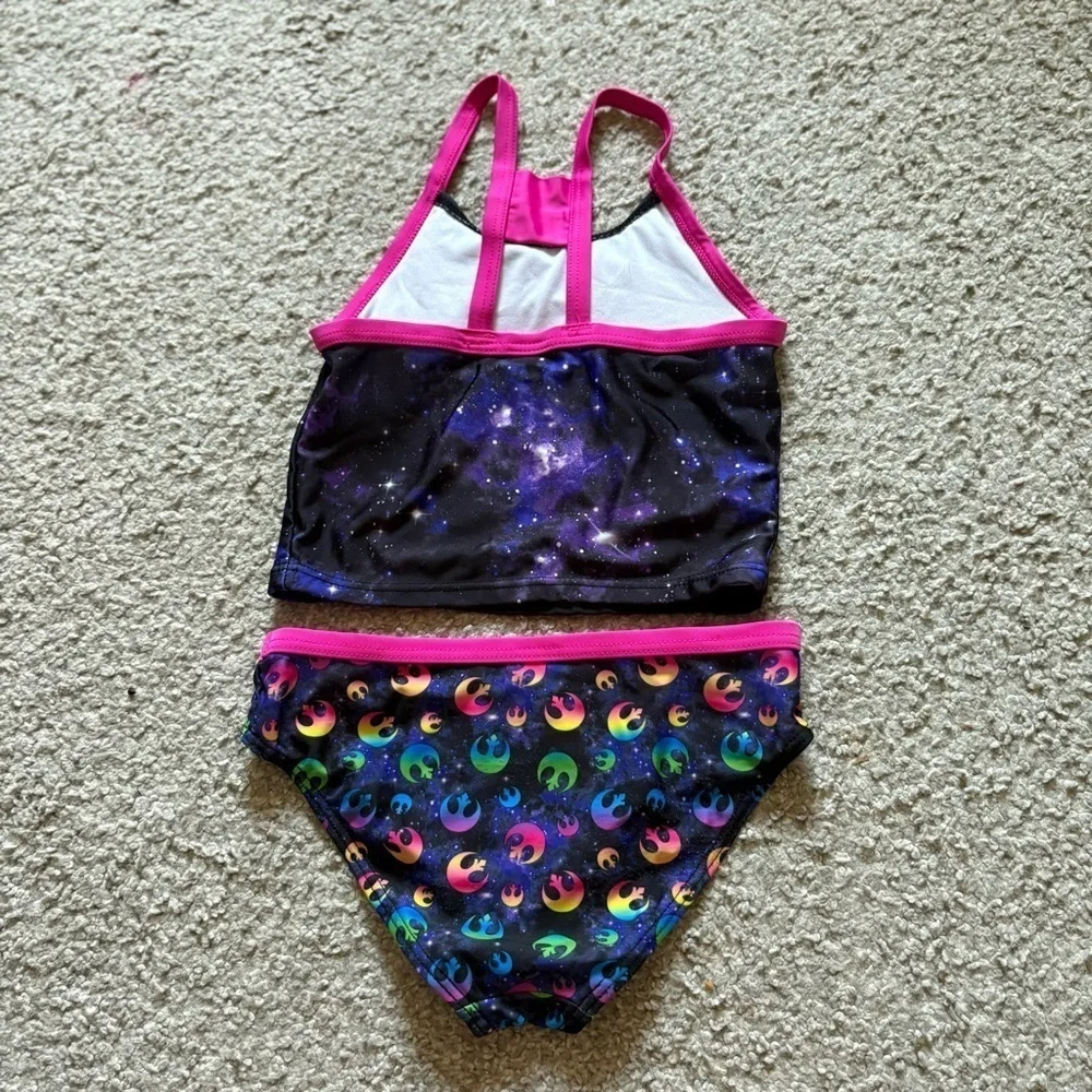Disney Star Wars Kids Bikini - Black and Pink Sz 6X 2 Piece Tankini